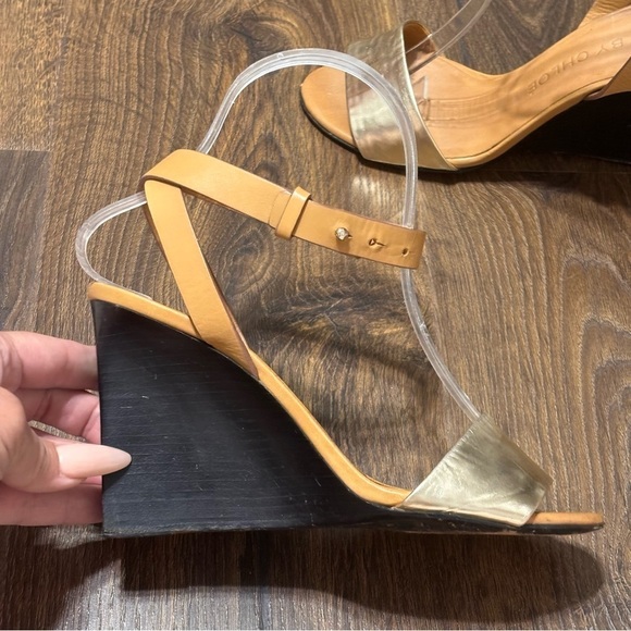 See by Chloe gold and tan wood wedge heel 6.5 - Picture 10 of 11